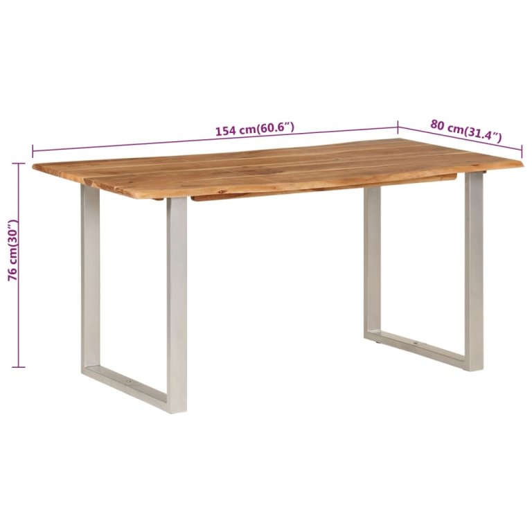 Blagovaonski stol 154x80x76 cm od masivnog bagremovog drva