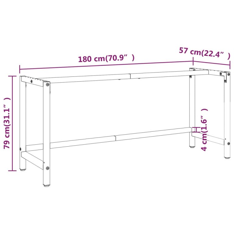 Okvir za radni stol mat crni i mat crveni 180x57x79 cm metalni