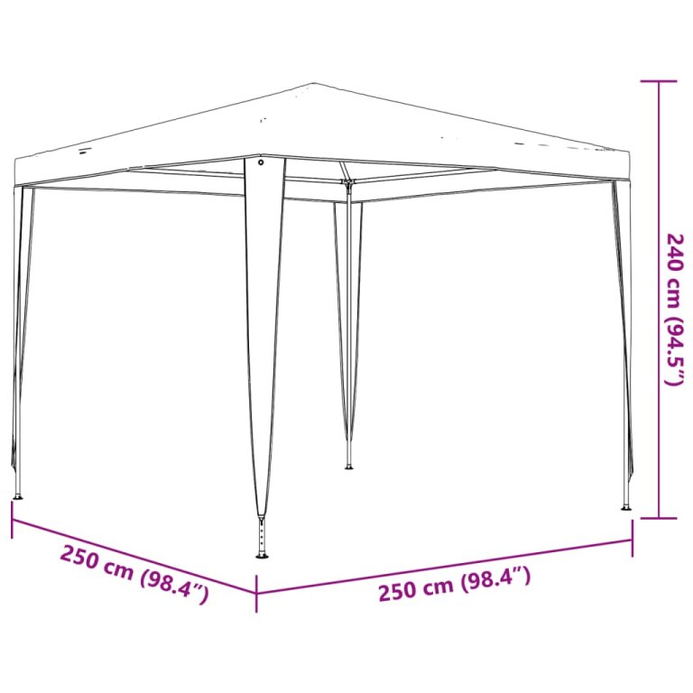 Profesionalni šator za zabave 2,5 x 2,5 m zeleni 90 g/m²