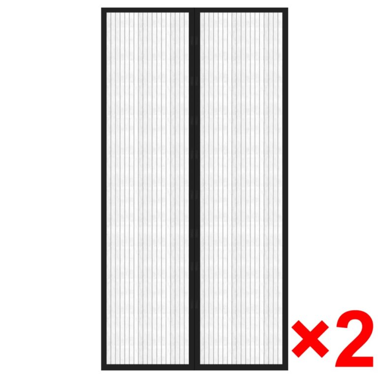 Mreža protiv insekata magnetom 2 kom 210 x 100 cm Crna