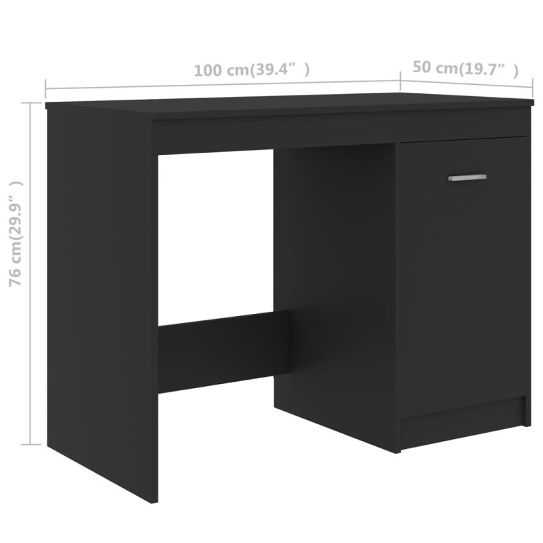 Radni stol sivi 100 x 50 x 76 cm od konstruiranog drva