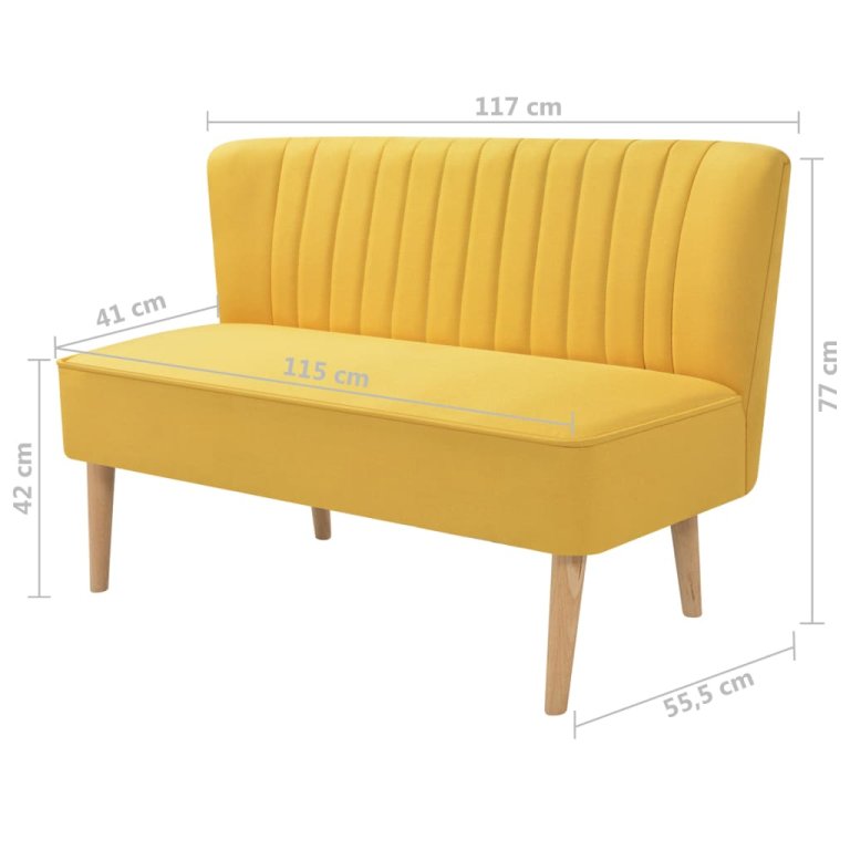 Sofa 117x55,5x77 cm Tkanina Žuta