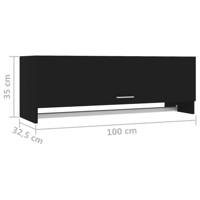 Ormar crni 100 x 32,5 x 35 cm od konstruiranog drva