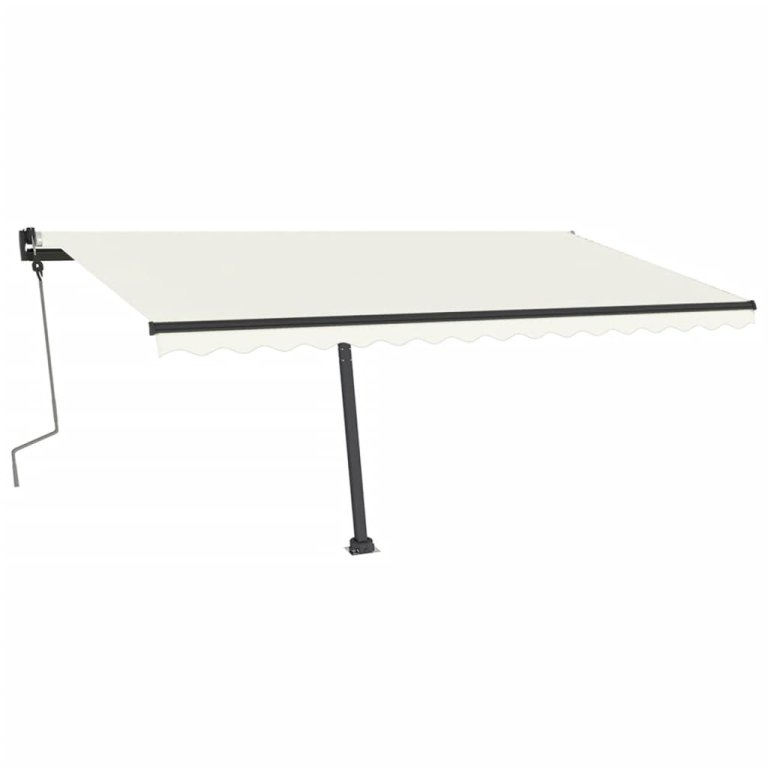 Tenda na ručno uvlačenje s LED svjetlima 400 x 350 cm krem