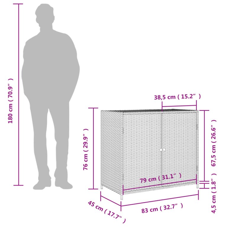 Vrtni ormarić za pohranu bež 83 x 45 x 76 cm od poliratana