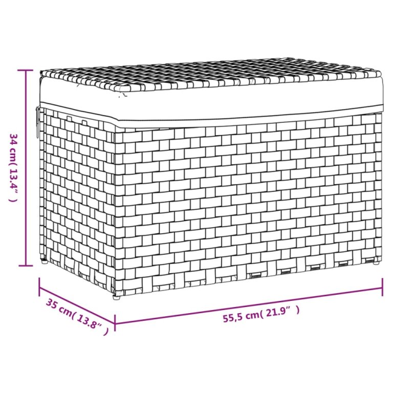 Košara za rublje s poklopcem bijela 55,5x35x34 cm od poliratana