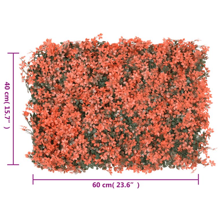   Ograda od umjetnog lišća javora 24 kom svjetlocrvena 40x60 cm