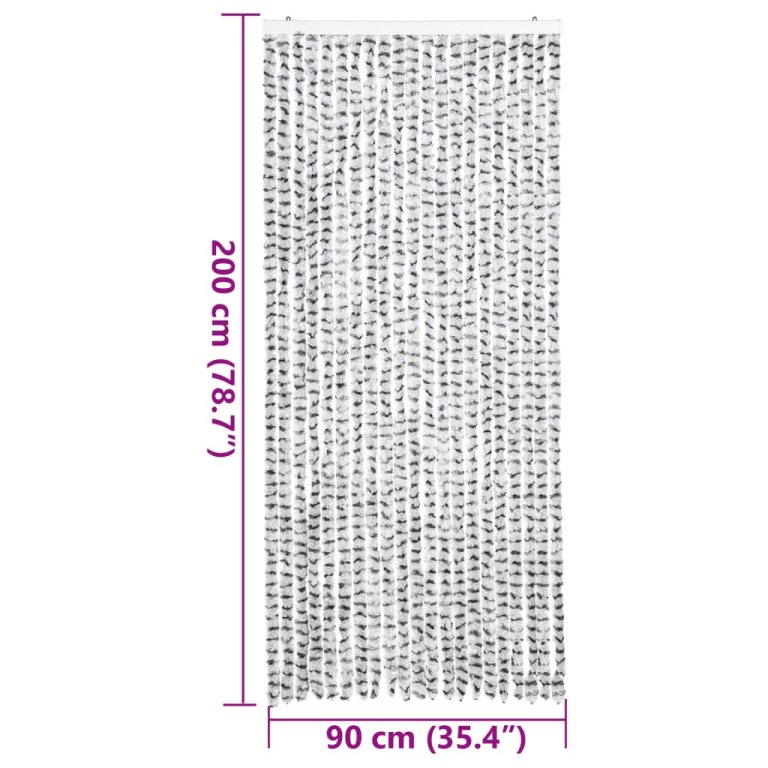 Zastor protiv muha svjetlosivi i tamnosivi 90x200 cm od šenila