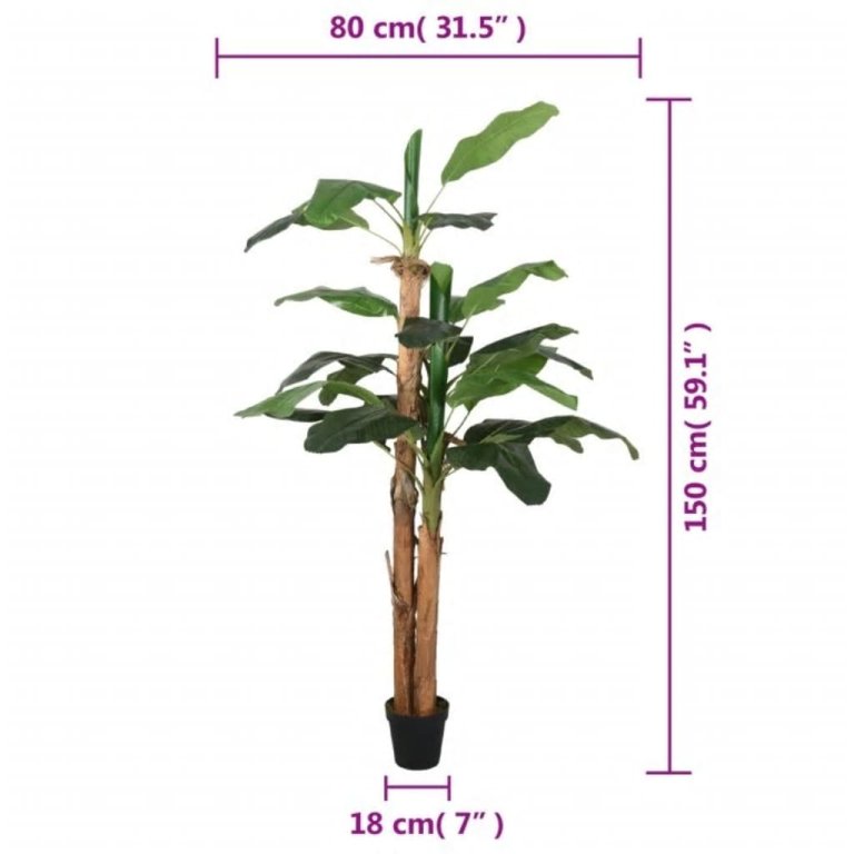 Umjetno stablo banane 18 listova 150 cm zeleno