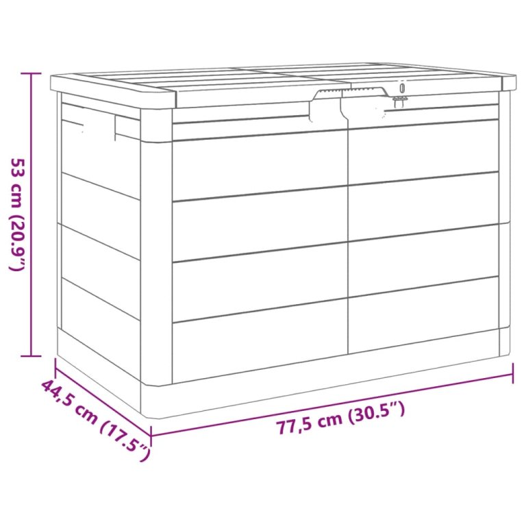 Vanjska kutija za jastuke siva 77,5x44,5x53 cm polipropilen