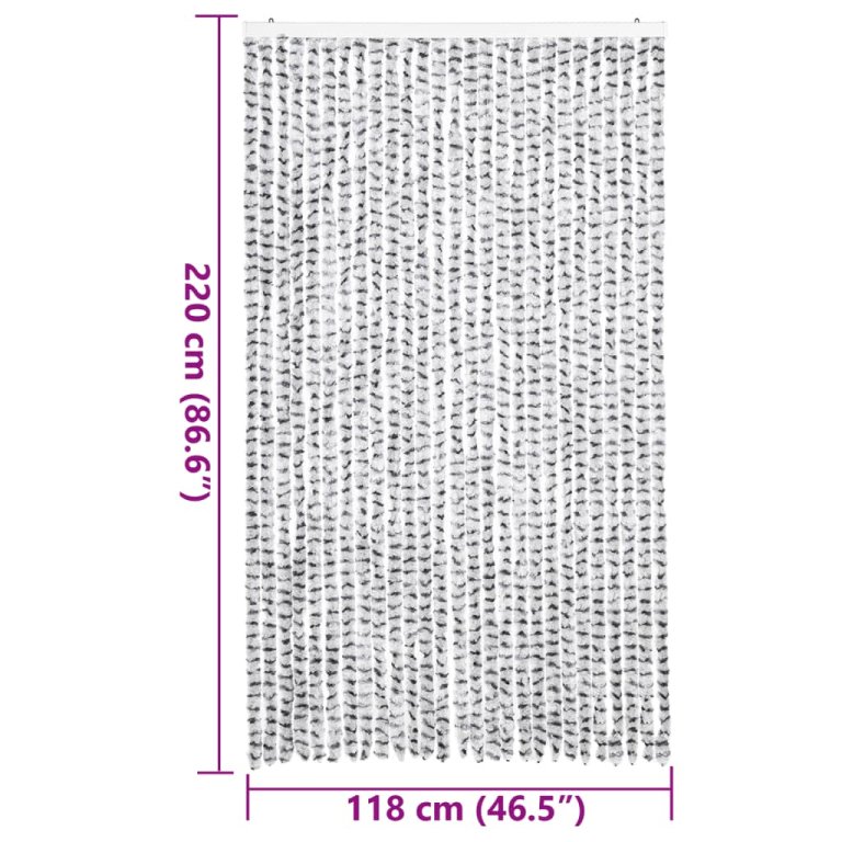 Zastor protiv muha svjetlosivi i tamnosivi 118x220 cm od šenila