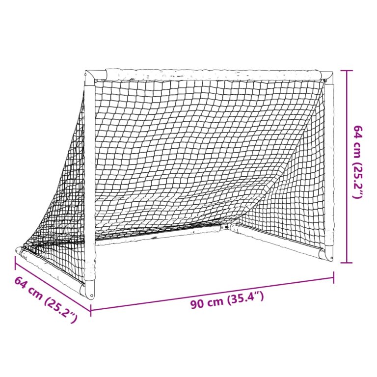 Dječji nogometni gol sklopivi crni 90 x 64 x 64 cm