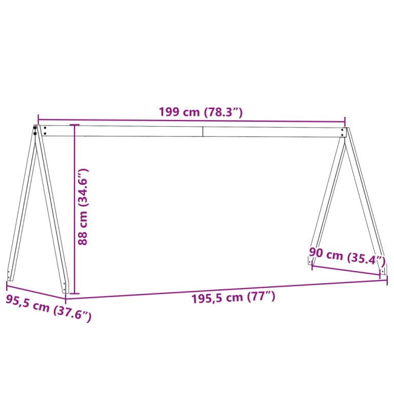 Krov za dječji krevet voštano smeđi 199 x 95,5 x 88 cm borovina