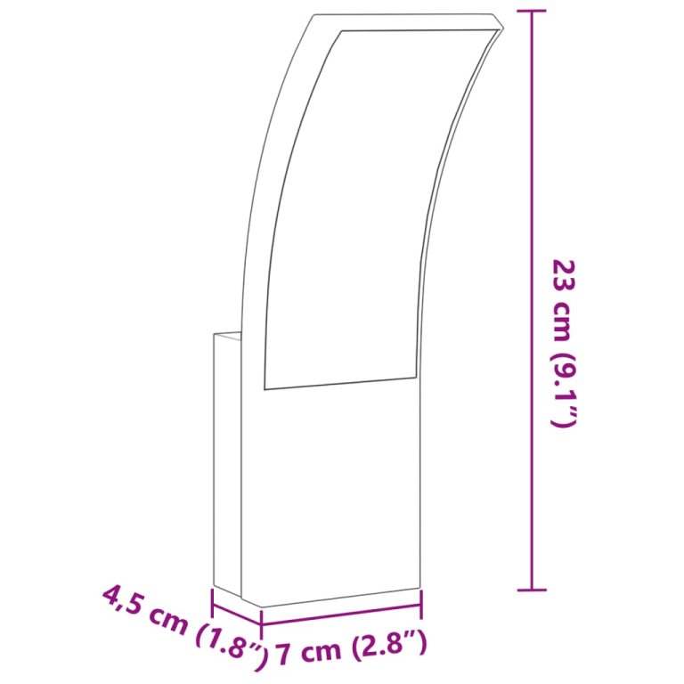 Vanjske LED zidne svjetiljke 2 kom crne od lijevanog aluminija