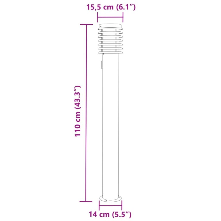 Vanjska podna svjetiljka sa utičnicom crne 110 cm čelična