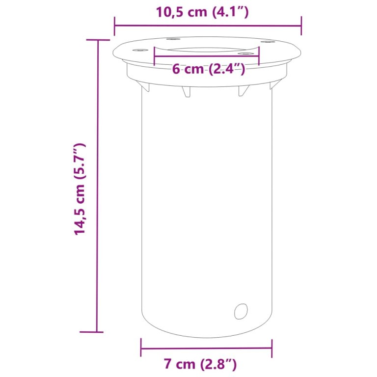 Vanjska podna svjetiljka okrugla crna 10,5x10,5 cm aluminijska