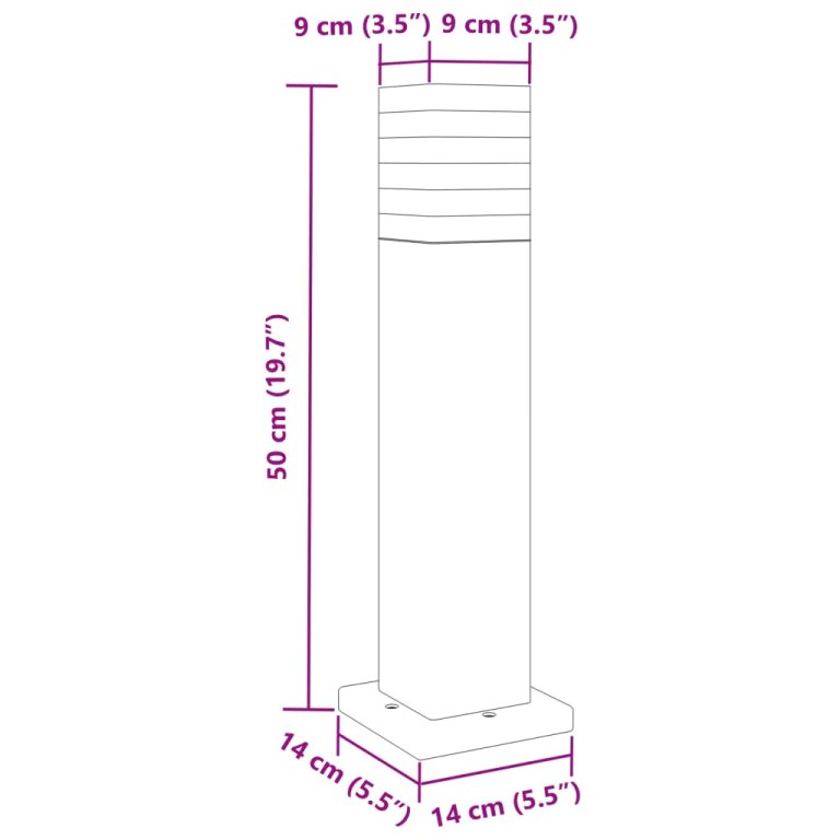 Vanjska podna svjetiljka crna 50 cm aluminijska