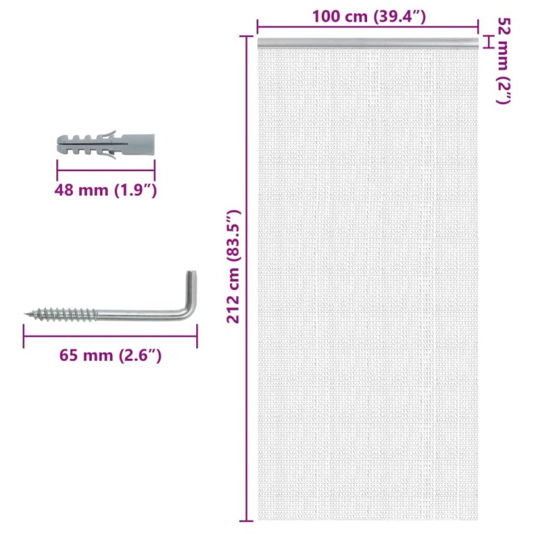 Lančani zastor za zaštitu od muha 100 x 212 cm aluminijski