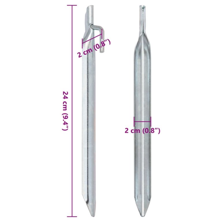 Klinovi za šator V-oblika 24 kom 24 cm Ø 20 mm pocinčani čelik