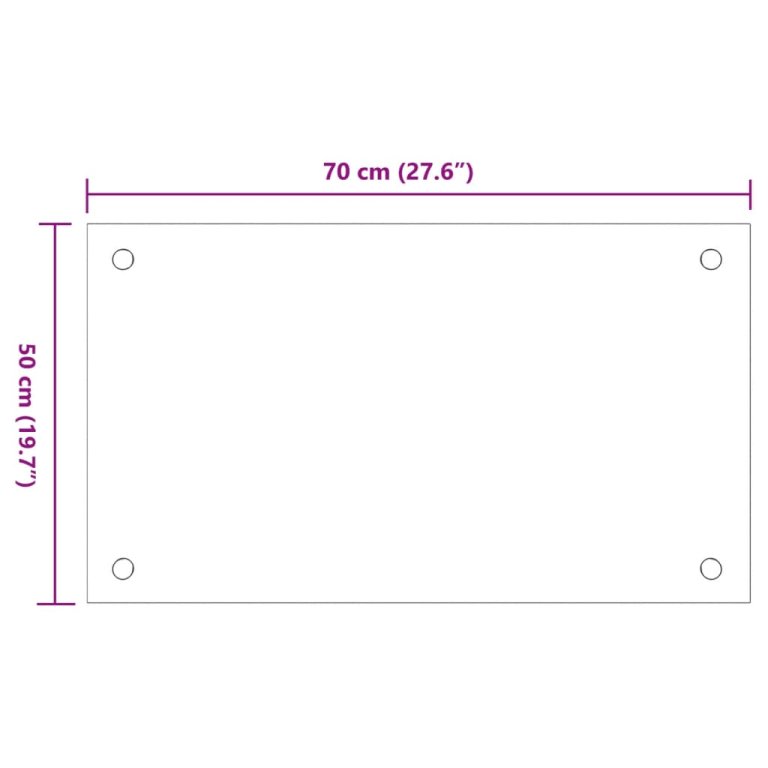 Kuhinjske zaštite od prskanja 2 kom bijele 70 x 50 cm staklene