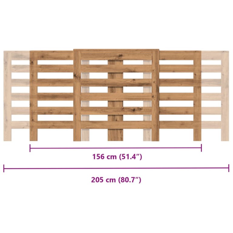 Pokrov za radijator boja artisian hrast 205x21,5x83,5 cm drveni