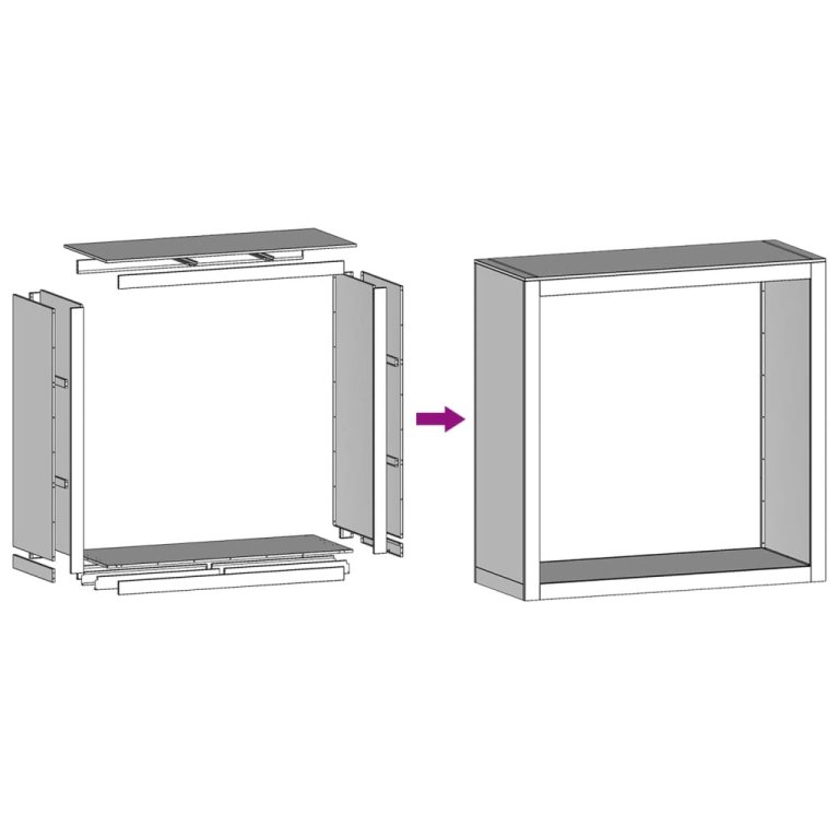 Stalak za drva za ogrjev crni 100 x 40 x 100 cm čelični