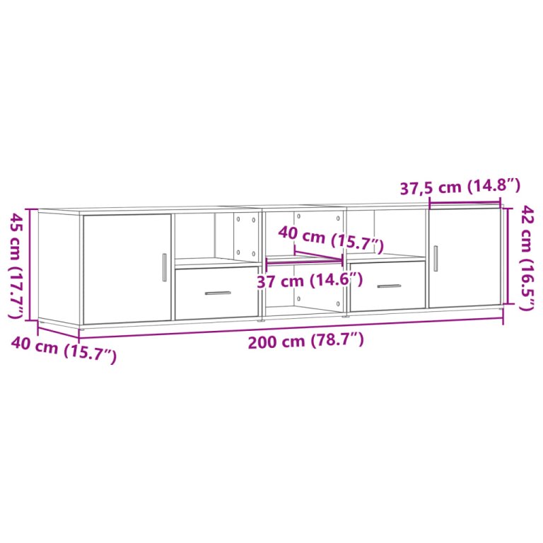 Kutni ormarić boja dimljenog hrasta 200x40x45 konstruirano drvo