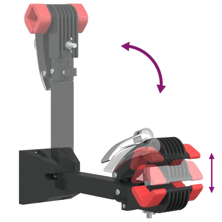 Stalak za popravak bicikla zidni sklopivi crveno-crni čelični